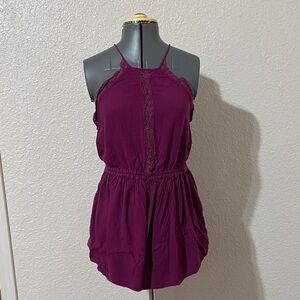 Free People Purple Halter Jumpsuit